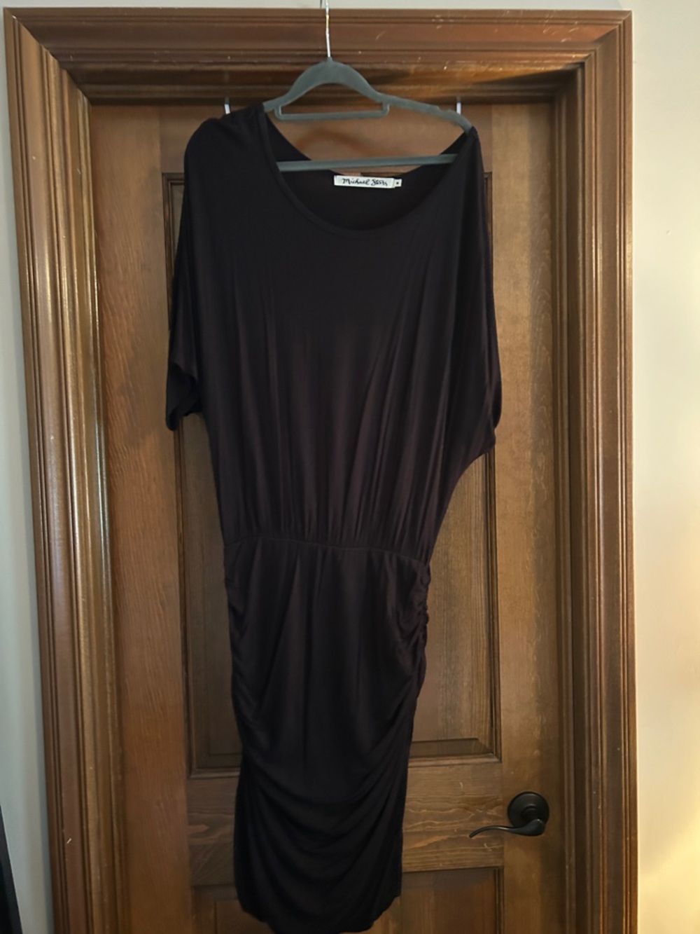 Michael Stars Black Ruched Dress